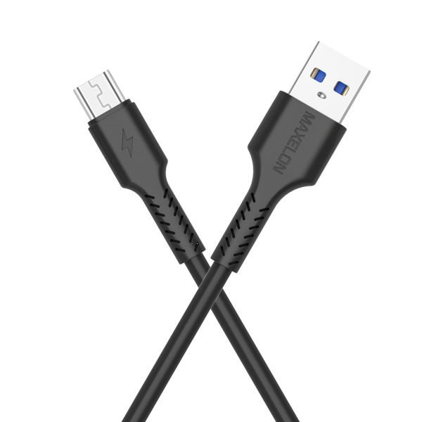 Flex Charging Cable, 1M Long PVC Material, Micro, Type C Charging Cable (White, Black, Pink & Blue)