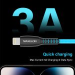 Bolt Usb to lightning  (1m) 3A fast charging (Grey, Black , Orange , Blue, Yellow ) - Image 6