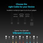 Bolt USB to micro (1m) 3A fast charging (Grey, Black , Orange , Blue & Yellow ) - Image 10