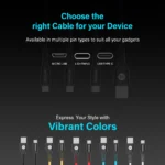 Bolt Usb to lightning  (1m) 3A fast charging (Grey, Black , Orange , Blue, Yellow ) - Image 6