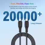 Core Plus Type-C To Type-C ,3.0A  Nylon Braided Cable (1m)  60W (Black & White) - Image 10