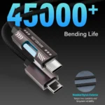 Glow 48 Weave Braided Indestructible Cable, Tinted Copper 1.5m, 100W Watt Super Fast Charging with type C to C, Type C Laptops, (Grey & black) - Image 2