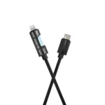 Glow 48 Weave Braided Indestructible Cable, Tinted Copper 1.5m, 100W Watt Super Fast Charging with lighting to C, Type C Laptops, (Grey & black)