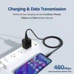 Link Usb to Micro  (1m) 2.4A fast charging ( White & Black ) - Image 4