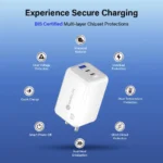 MAXELON - MX-656, 65W Dual Port Fast Charger QC/PD, 2 in 1 USB & Type C Fast Charger Adapter - Image 2