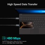 Shadow Pro Charging Cable, 1M Long Length with 48 weave Braided Cable, 3A Super Fast Charging, Braided Cable Type C to Type C PVC Material (Black) - Image 5