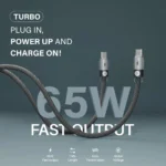 Turbo Type-C To Type-C ,3.0A  Nylon Braided Cable (1m)  65W - Image 3