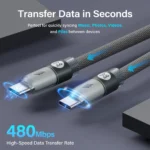 Turbo Type-C To Type-C ,3.0A  Nylon Braided Cable (1m)  65W - Image 5