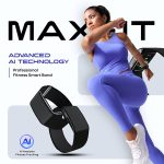 MaxFit 2.0 Smart AI Fitness Band,24/7 Activity Tracking, 45-Day Battery Life, 175+Sports Mode, Heart Rate Monitoring, Sleep Tracking, Ai-Analysis, No Subscription (Black & Grey) with Extra Strap. - Image 2