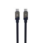 Maxelon MEGA 120W Type C to C Cable with Power Indicator, 1m (Blue) Nylon Braided, 5-Core Tinned Copper, Fast Charging & Data Sync for iPhone 15 Series, iPad, Samsung Galaxy, MacBook