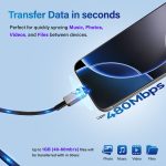 Maxelon Nitro100W Type C to C Cable with Power Indicator, 1m (Black) Nylon Braided, 5-Core Tinned Copper, Fast Charging & Data Sync for iPhone 15 Series, iPad, Samsung Galaxy, MacBook - Image 2