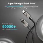 Maxelon Nitro100W Type C to C Cable with Power Indicator, 1m (Black) Nylon Braided, 5-Core Tinned Copper, Fast Charging & Data Sync for iPhone 15 Series, iPad, Samsung Galaxy, MacBook - Image 4