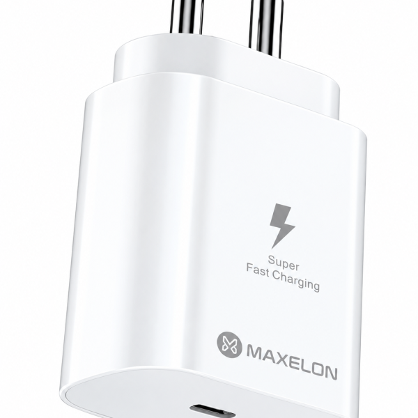 Maxelon Charger MX-252 25W Fast Charger | Type-C Input / Output | Super Fast Charging 2.0 | Safety Assurance | Wide Charging Protocol Support | Compact & Travel-Friendly Design