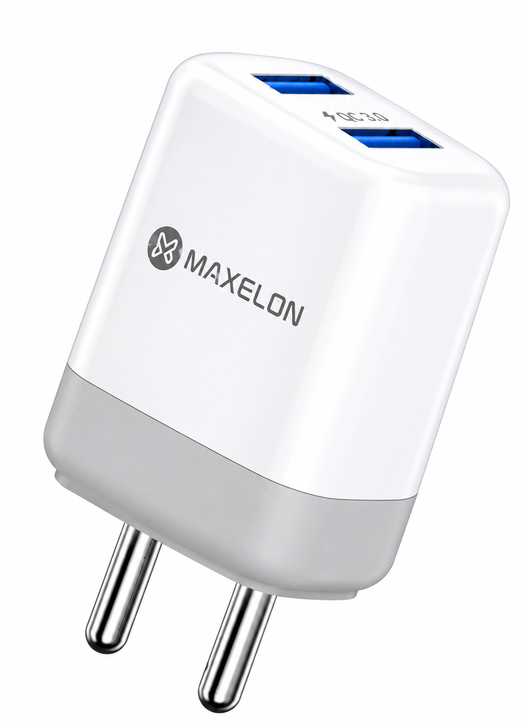 255 Maxelon Charger MX-255 2.4A Fast Charger | Dual USB Ports | Fireproof Material | Safety Assurance | V8 / Type-C Cable Compatible | Compact & Travel-Friendly Design - Image 1