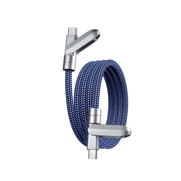 Anker 2-in-1 65W Fast Charging Cable    Type-C to Type-C & Type-C to Lightning | 480 Mbps Data Transfer | 1M Length | Tinted Copper Construction | Durable Nylon Braided Design | Built-in Cable Clip Holder | Blue Finish