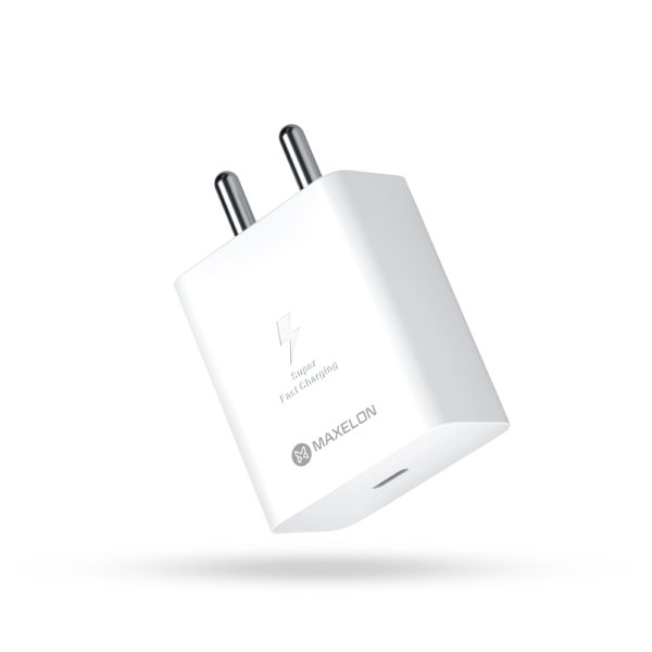 Maxelon MX-455 45W Fast Charger  Type-C Input / Output | Super Fast Charging 2.0 | Safety Assurance | PD Compatible | Compact & Travel-Friendly Design